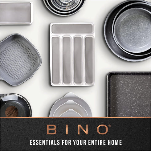 BINO Plastic Storage Bins, Medium - 2 Pack, Clear Storage Containers with Built-In Handles, BPA-Free