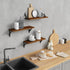 Forbena Walnut Brown Wall Bookshelf for Bedroom, Wooden Floating Book Shelves for Office, Small Wall Shelving Unit