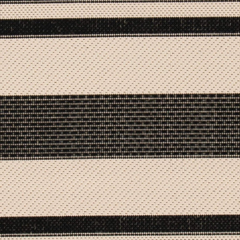 SAFAVIEH Courtyard Collection Accent Rug, 2' x 3'7", Black/Bone CY6062 Stripe, Indoor/Outdoor Rug