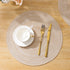 SHACOS 15 Inch Round Braided Placemats, Set of 6, Non-Slip Heat Resistant, Beige