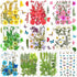Nuanchu 223 Pcs Real Dried Pressed Flowers for Crafts, Natural Dried Leaves and Butterfly Stickers Set for DIY Resin