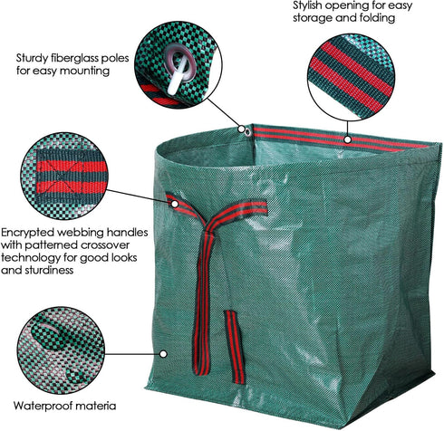 GIJHXIK 53 Debris,2-Pack Gallon Garden Bags for Yard Waste Bags,Large Dustpan-Type Lawn bags with Gardening Gloves,Leaf