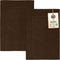 Utopia Towels Cotton Banded Rug - Bath Mats, 21 by 34 Inches, 100% Ring Spun Cotton, Dark Brown, 2 Pack