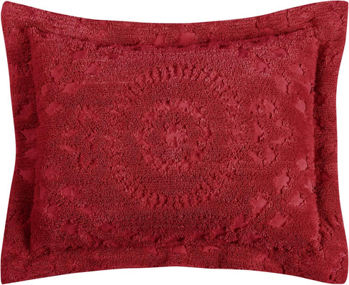 Better Trends Rio Collection Standard Sham, Super Soft Lightweight Floral Design, 100% Cotton Tufted, Machine Washable,