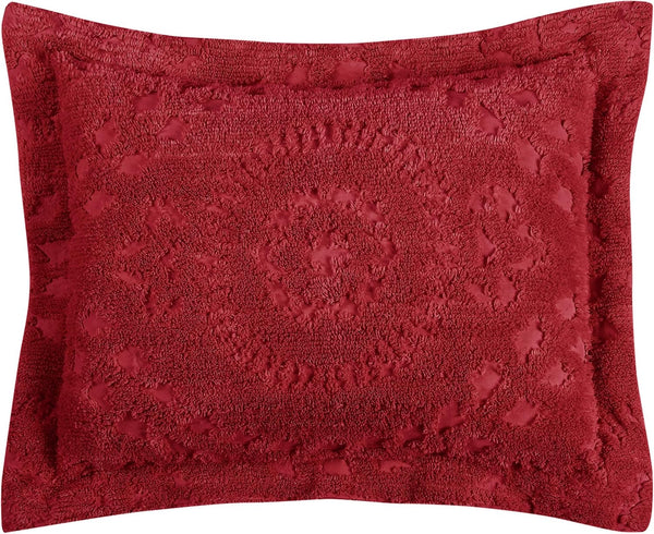 Better Trends Rio Collection Standard Sham, Super Soft Lightweight Floral Design, 100% Cotton Tufted, Machine Washable,