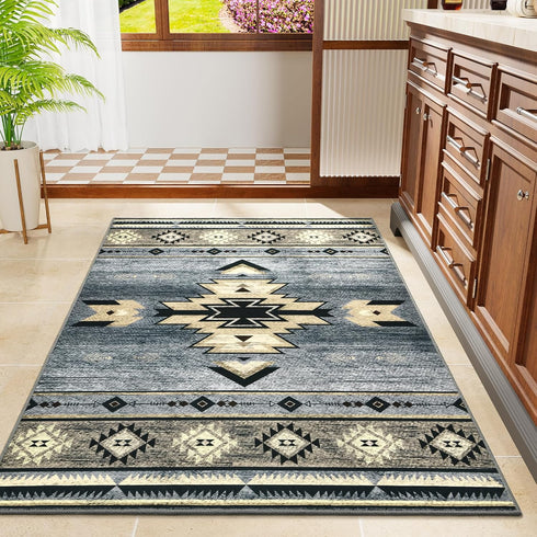 3ft 5ft, Western Rugs for Living Room Bedroom Non Slip, Aesthetic Home Decor for Dining Table Kitchen Porch Nursery