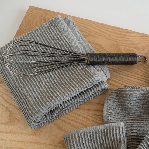 Set 6, Now Designs Ripple Kitchen Towel, of London Grey