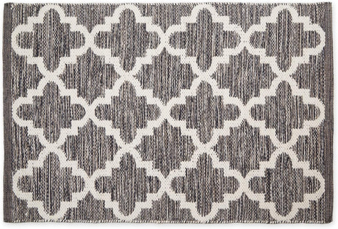 DII Woven Rugs Collection - Hand-Loomed, 2x3', Gray Lattice