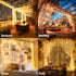 300 Dazzle Bright LED Curtain Lights, Plug in Fairy Curtain Lights for Bedroom, Christmas Hanging String Lights Outdoor