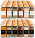 24PK Set 4oz, 374 SAVVY & SORTED Glass Spice Jars with Label, Bamboo Jar Spices Spice Labels, Pepper Grinder, Empty