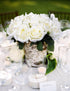 Artificial Flowers Rose Bouquet - 2 Pack Fake Silk Plastic White Roses, 18 Heads for Wedding Decoration