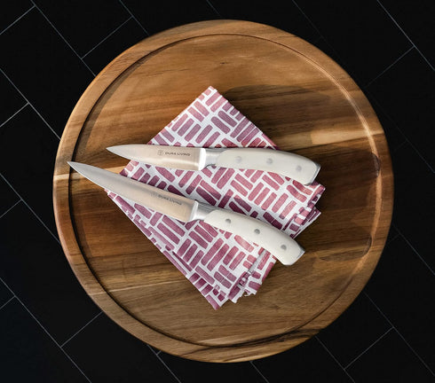 2-Piece Professional Kitchen Knife Set, Ultra Sharp High Carbon German Stainless Steel, Cream