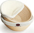 Superbaking 2 pcs Banneton Bread Proofing Basket, 9" Splinter-Free Round Rattan Bread