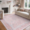 Pink Area Rug 5x7 Washable Rugs Floral Vintage Tumble Carpet for Living