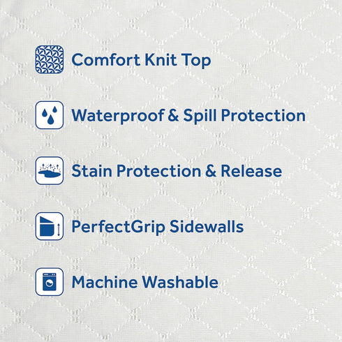 Sealy King Size Fitted Mattress Protector, Soft Polyester Waterproof Spot and Stain Protection Mattress Cover
