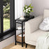 3-Tier End Table for Small Space, Narrow Side Table with Magazine Holder, Nightstand, Skinny Snack Couch Table