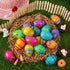 24PCS 3.15" JOYIN Printed Easter Eggs, Empty Fillable Colorful Plastic Eggs Bulks for Easter Hunt, Basket Stuffers