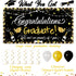 90shine Graduation Decorations - Class of 2025 Lighted Congrats Grad Banner, 25PCS Black Party Supplies
