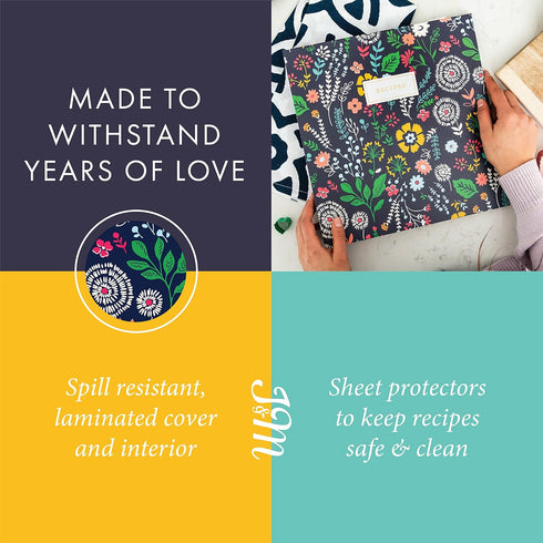 Jot & Mark Recipe 3 Ring Binder 8.5x11: Full-Page with Clear Sleeves for Family Recipes
