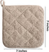 DII Basic Terry Collection Quilted Potholder, 100% Cotton, Stone, 3 Piece