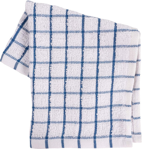 KAF Home Pantry 100% Cotton Checkered Grid Dish Cloths, Set of 6, 12 x 12 Inches, Absorbent and Machine Washable