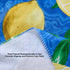 Newbridge Round Vinyl Tablecloth, 70 Inch, Mediterranean Zest Vinyl Flannel Backed Table Cloth with Lemon Print