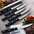 Farberware 6-Piece Triple Riveted Steak Knife Set, High-Carbon Stainless Steel, Razor-Sharp Fine Edge Blades, Black