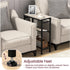 3-Tier Narrow Side Table for Small Space, End Table with Magazine Holder, Slim Nightstand with Wire Shelf, Skinny