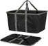 CleverMade Collapsible Laundry Tote, Midnight Black/Shadow Gray 2PK, 50L Collapsible Laundry Baskets with Long Carry
