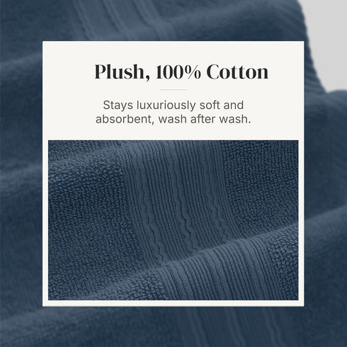 6-Piece 100% Set 2 2 2 Modern Threads Floral Trail Cotton Towel Reversible Yarn Dyed Jacquard - Includes Bath Towels