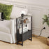3 LET503QE Narrow Side Table with Charging Station Slim End Table Sofa with Magazine Rack, Bedside Table for Small