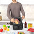 opux Insulated Lunch Bag for Men Women - Leakproof Black Lunch Box for Work, Portable Soft Cooler Bag, 14 Can/8L