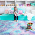 4x6 PAGISOFE Cute Furry Pastel Rug for Girls Bedroom, Soft Adorable Rainbow Purple Tent Rugs for Livingroom, Kid