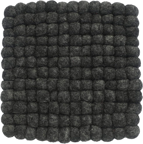 20 CM Woollen Pot Trivet with Heat Resistance, Handmade Non-Slip Pan Holder from Nepal, Absorbent Felt Ball Pad for