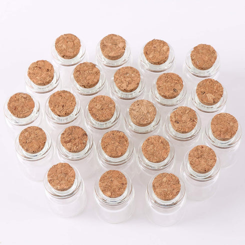 24pcs Mini Glass Bottles with Cork Stoppers, 5ml DIY Art Crafts Storage Container for Wedding Decoration and Party