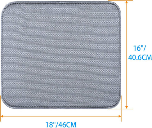 2 Pack Dish Drying Mats for Kitchen, Microfiber Drying Rack Pad, Kitchen Counter Mat - 18X16 Inch