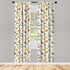 Ambesonne Cartoon Animal Window Curtains, 2-Panel Set with Rod Pocket, Savannah Lion Crocodile Pattern, 28" x 63",