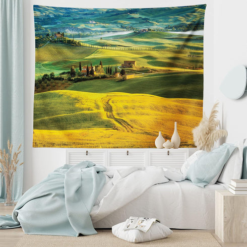 Lunarable Tuscan Tapestry, Idyllic Landscape of Tuscany Road and Cypresses, Fabric Wall Hanging Decor, 45" X 30"