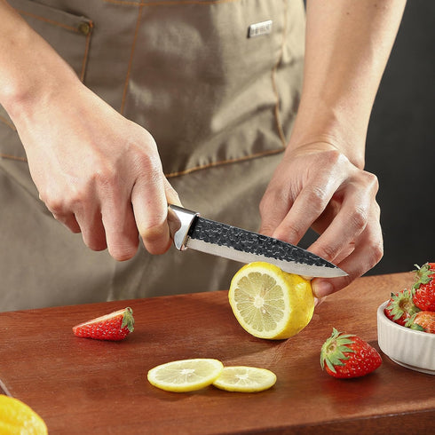 3PCS Chef Knife Set, Includes 7 inch Chef Knife, 7 inch Cleaver Knife, 4.5 inch Boning Knife (Blackening)