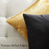 GIGIZAZA Black Velvet Pillow Covers 24x24, Pack of 2 Decorative Square Throw Pillows for Couch