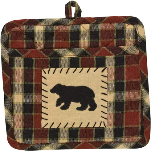 Pocket Potholder Set of 2, Park Designs Concord Black Bear