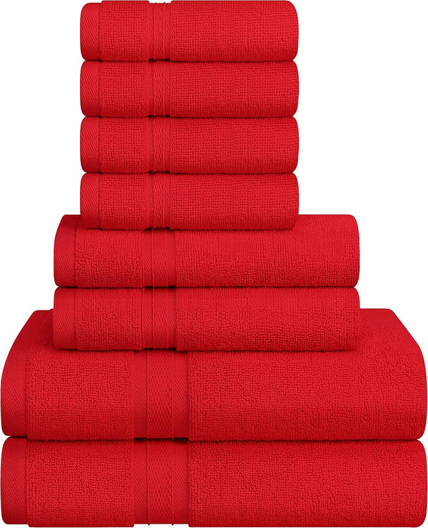 T & L Towel and Linen Mart Towel and Linen Mart Burgundy Towel Sets, 2 Bath Towels 2 Hand