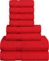 T & L Towel and Linen Mart Towel and Linen Mart Burgundy Towel Sets, 2 Bath Towels 2 Hand