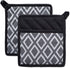 DII Kitchen Essentials, Black & White Diamond Collection Potholder Set, 2 Piece