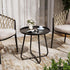 18" Outdoor Side Table, Indoor & Outdoor Round Patio Side Table, Small Metal Side Table for Porch, Balcony, Living