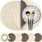 13-Inch Faux Leather Round Placemats Set of 6, Waterproof Anti-Slip Dual Sided