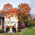 Welcome Fall Garden Flag 12 x 18 Inch Double Sided Burlap, Cute Cat Yard Flags for Thanksgiving Outdoor Decoration
