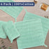 6PC (13"x13"), 100% Set VOOVA & MOVAS Waffle Mint Green Washcloth Cotton, Soft, Absorb & Lightweight, Quick Dry, Waffle