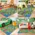32"x60" BEQHAUSE Kids Play Mat, Green City Map Race Track Children Rugs Great for Playing with Cars, Play Area Rug Road
