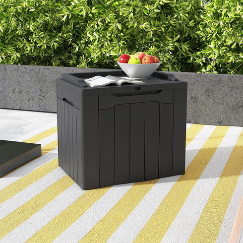 30 Patiowell Gallon Resin Deck Box, Outdoor Storage Box for Patio Furniture, Deliveries, Pool Supplies,Waterproof